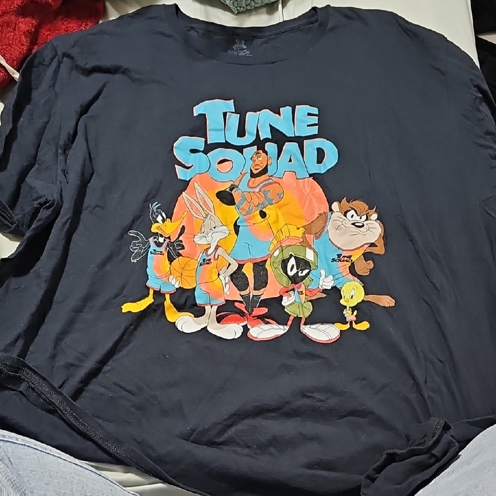 Black Short Sleeve Tee with Vibrant Cartoon Design